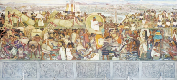 디에고 리베라 作 「위대한 도시 테노치티틀란」 프레스코, 490X971cm, 1945.