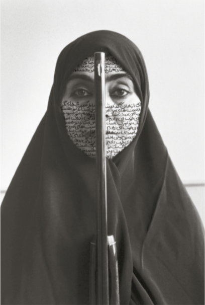 쉬린 네샤트, 「알라의 여인(Women of Allah) 연작 中 '침묵의 저항'」, 1994, 116.84X78.74cm