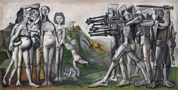 파블로 피카소 作, ‘한국에서의 학살’, 1951, 캔버스에 유채. 사진제공=비채아트뮤지엄 ⓒ2021-Sucession Pablo Picasso -SACK (Korea)