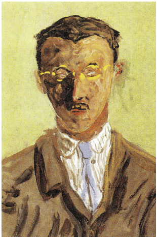 1919년에 헤르만 헤세가 그린 '자화상'. 그는 내적 고통을 해소하기 위해 붓을 들었다. 사진출처 본다빈치 공식 블로그
