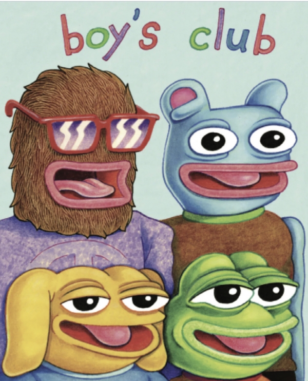 ﻿2005년 맷 퓨리의 만화 ‘보이스 클럽(Boy’s Club)’ 속 페페는 독자에게 순수한 즐거움을 주는 캐릭터였다. 사진출처 『Boy’s Club』(맷 퓨리 씀)