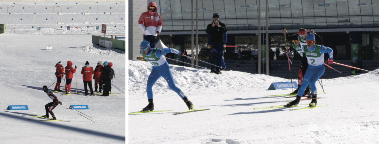 1월 29일~2월 1일 알펜시아 바이애슬론 센터에서 열린 크로스컨트리 스키경기에서 선수들이 열심히 앞으로 나아가고 있습니다. 크로스컨트리 스키는 손에 폴을 쥔 채로 주로를 달리는 스키 경기입니다. 약 7.5km의 경기 코스에 언덕이 포함된 만큼 활주 기술뿐 아니라 고도의 체력과 인내력이 필요하죠. 강원 올림픽에서는 남/여 스프린트, 개인 7.5km, 혼성 계주(4x5km) 경기가 진행되었습니다.  글 임영진 기자 사진 최예나 기자